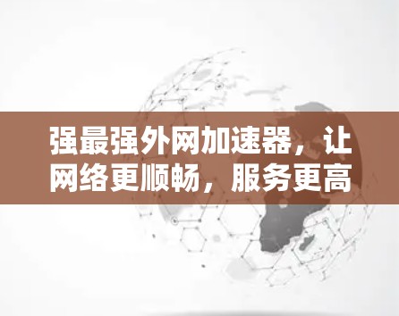 强最强外网加速器，让网络更顺畅，服务更高效