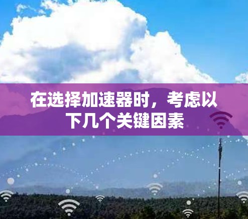 在选择加速器时,考虑以下几个关键因素 在选择加速器时,考虑以下几个关键因素