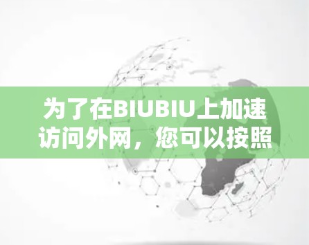 为了在BIUBIU上加速访问外网,您可以按照以下步骤进行操作 为了在BIUBIU上加速访问外网,您可以按照以下步骤进行操作